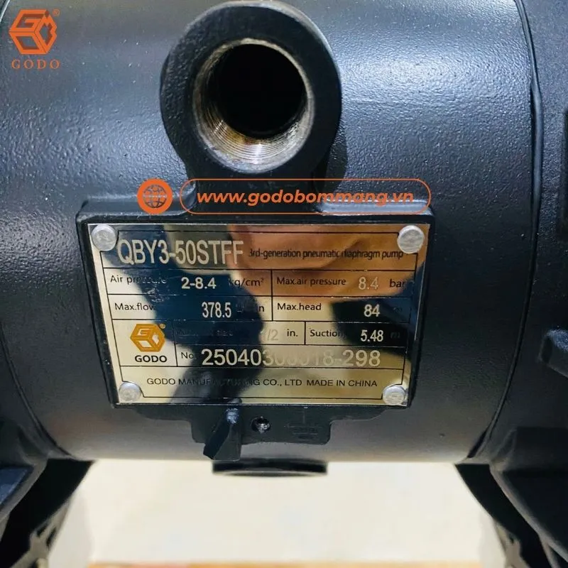 Thông số kỹ thuật máy bơm hóa chất QBY3-50STFF
