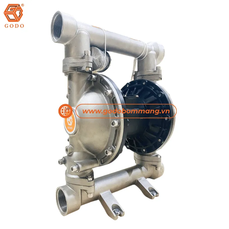 Bơm màng khí nén hóa chất GODO QBY3-50PTFF lắp đặt chắc chắn