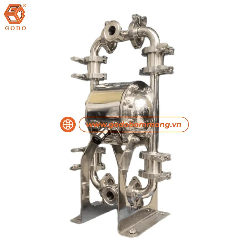 Bơm màng thực phẩm GODO QBW3-25PHFP thân inox 304