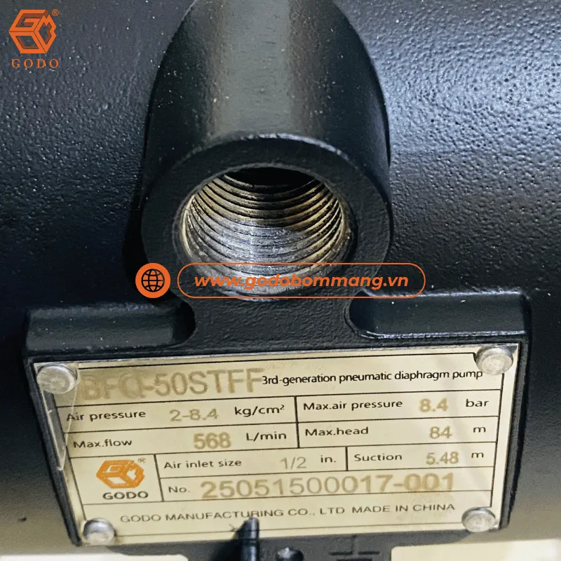 Thông số kỹ thuật máy bơm dung môi GODO BFQ-50STFF