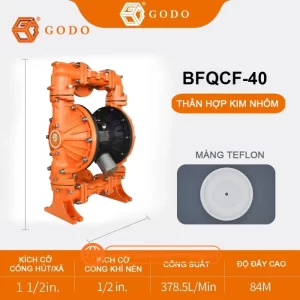Bơm axit đặc GODO BFQCF-40 lót Flo