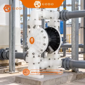 Bơm Axit Loãng GODO QBY3-80 Nhựa PP