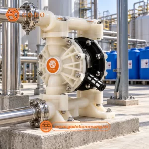 bơm màng hóa chất giá rẻ GODO QBY3-20 Teflon